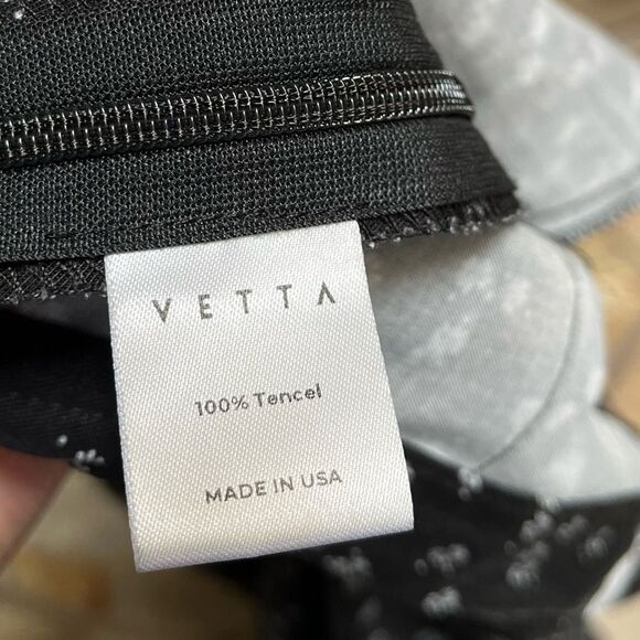 VETTA Capsule Black Ditsy Floral Wide Leg Trouser Pants Size 16 Made USA Tencel - Picture 8 of 10